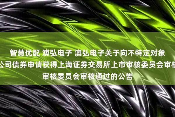 智慧优配 澳弘电子 澳弘电子关于向不特定对象发行可转换公司债券申请获得上海证券交易所上市审核委员会审核通过的公告